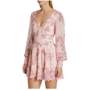 HEMANT & NANDITA Floral Print Button-Front Minidress size S